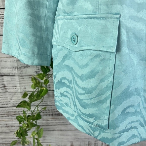 Linea by Louis Dell'Olio Blazer Jacket size Small Blue Jacquard Wedding Church - Picture 8 of 15